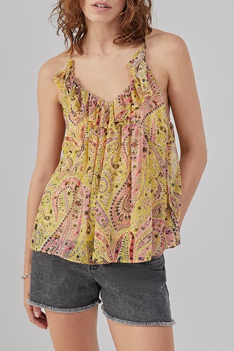 YELLOW PAISLEY SUMMER PRINT TOP by IKKS