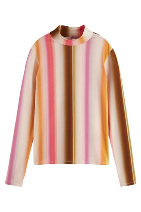 MOCK NECK ALLOVER PRINTED SLIM-FIT TOP RAINBOW OMBRE by Scotch & Soda