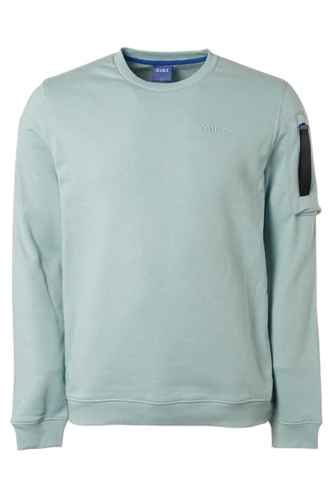 SWEATER CREWNECK POCKET ON SLEEVE SKY by Qubz