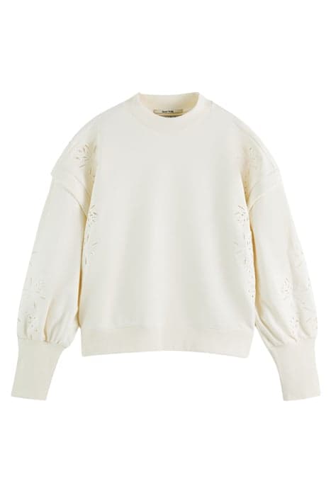 PUFF SLEEVE EMBROIDERY SWEATSHIRT VANILLA WHITE by Scotch & Soda