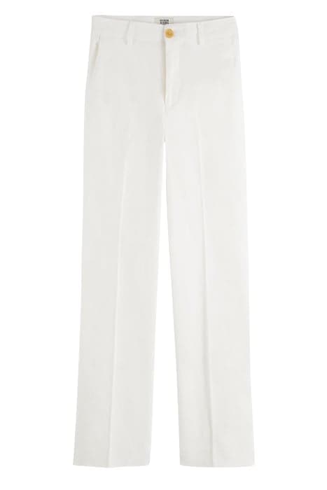 EDIE - HIGH RISE WIDE LEG LINEN SUMMER TROUSERS OFF WHITE by Scotch & Soda