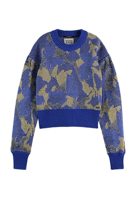 ABSTRACT JACQUARD PULLOVER BRIGHT BLUE by Scotch & Soda