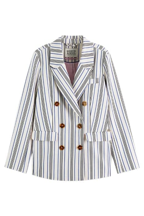 STRIPED DOUBLE BREASTED BLAZER BLUE PINK STRIPES by Scotch & Soda