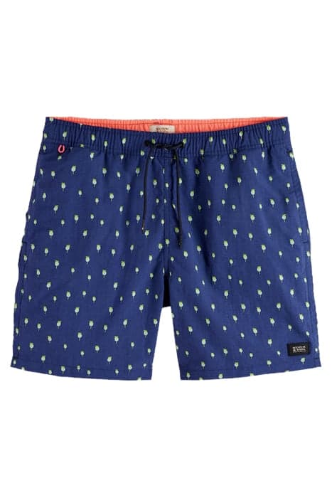 MID LENGTH - MINI PRINTED SWIMSHORT NAVY PALMDOTS AOP by Scotch & Soda