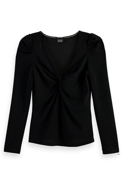 METALLIC TWIST LONG SLEEVED TOP BLACK SKY by Scotch & Soda