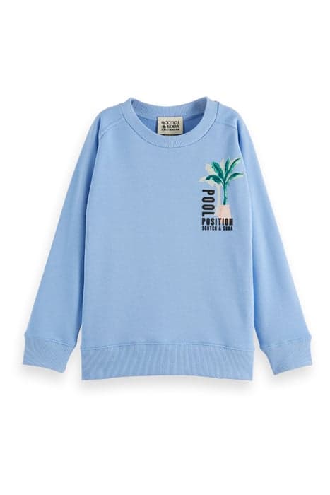 RELAXED-FIT CREWNECK ARTWORK SWEATSHIRT CORNFLOWER by Scotch & Soda