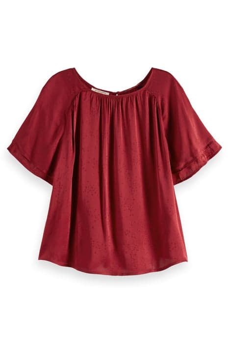 FLUTTER SLEEVE WOVEN TOP DEEP RASPBERRY by Scotch & Soda