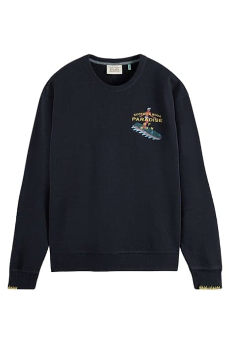 FRONT & BACK ARTWORK CREWNECK SWEATSHIRT NAVY by Scotch & Soda