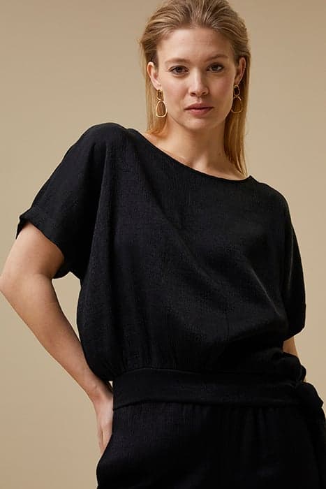 UMA GLOSS CRINKLE BLOUSE BLACK by BY-BAR