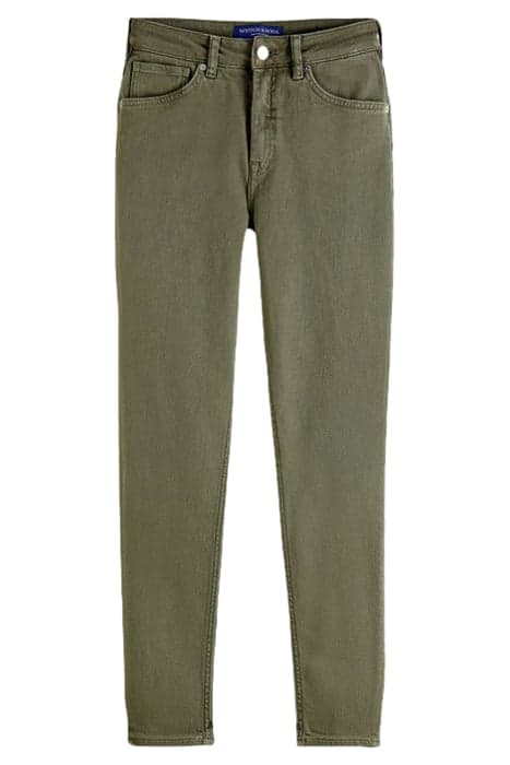 HAUT SKINNY JEANS — GARMENT DYED COLOURS MILITARY GREEN by Scotch & Soda