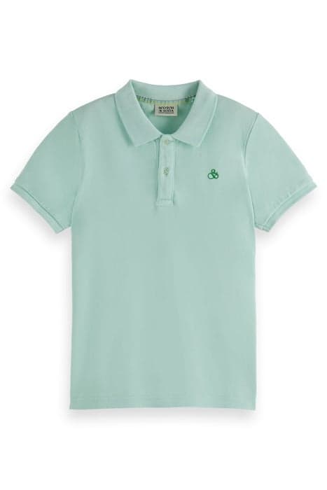 GARMENT-DYED SHORT-SLEEVED PIQUE POLO MINT by Scotch & Soda