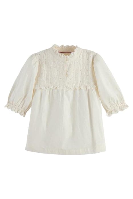 SHORT-SLEEVED BROIDERIE ANGLAISE TOP VANILLA ICE by Scotch & Soda