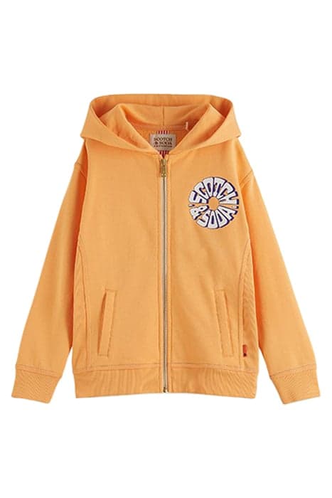 RELAXED-FIT UV-ARTWORK ZIP-THROUGH HOODIE PEACH by Scotch & Soda