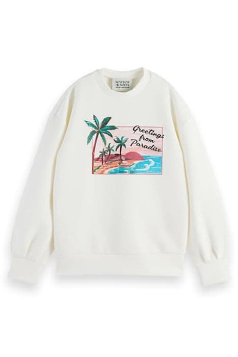 ROUND-NECK ARTWORK SWEATSHIRT OFF WHITE by Scotch & Soda