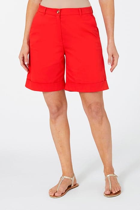 GABARDINE SHORT TROUSERS RED by Elena Mirò