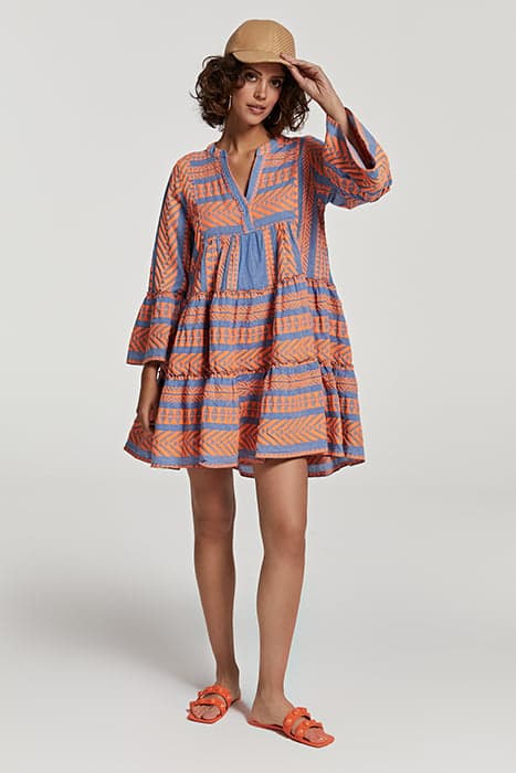 ELLA MIDI ORANGE/BLUE by Devotion Twins