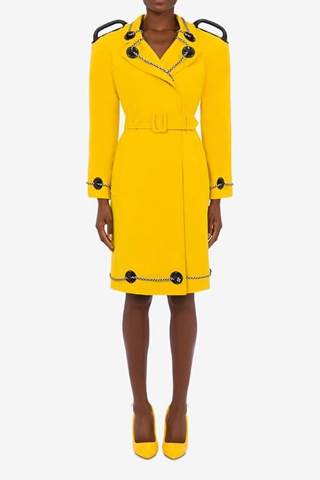 NAUTICAL DETAILS STRETCH SATIN TRENCH COAT YELLOW by Moschino