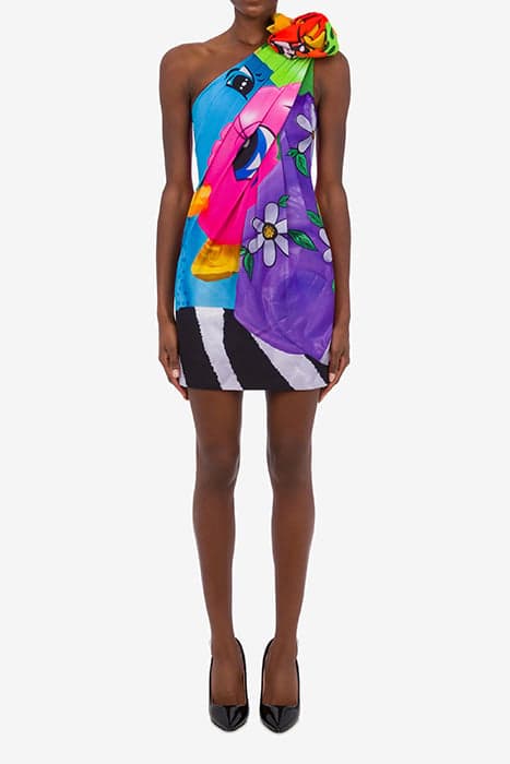 INFLATABLE ANIMALS OTTOMAN DRESS MULTICOLOR by Moschino