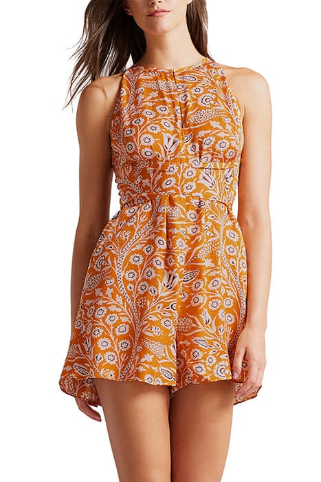 EIVERLY PLAYSUIT WITH FRONT SLIT DETAIL ORANGE by Ted Baker