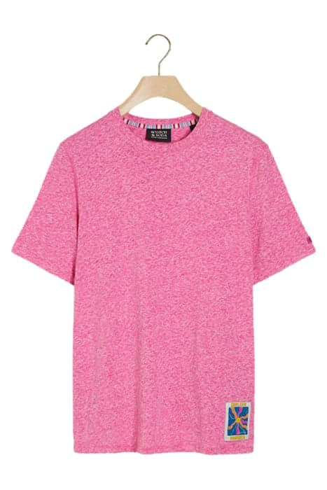 MELANGE TEE WITH CHEST LABEL CERISE MELANGE by Scotch & Soda