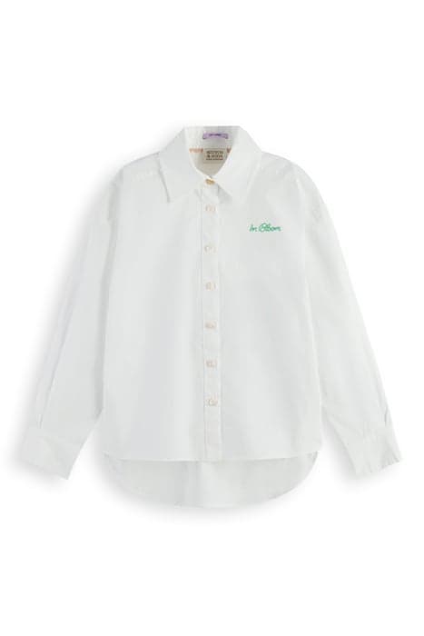 OVERSIZED EMBROIDERY CRISPY COTTON SHIRT WHITE by Scotch & Soda