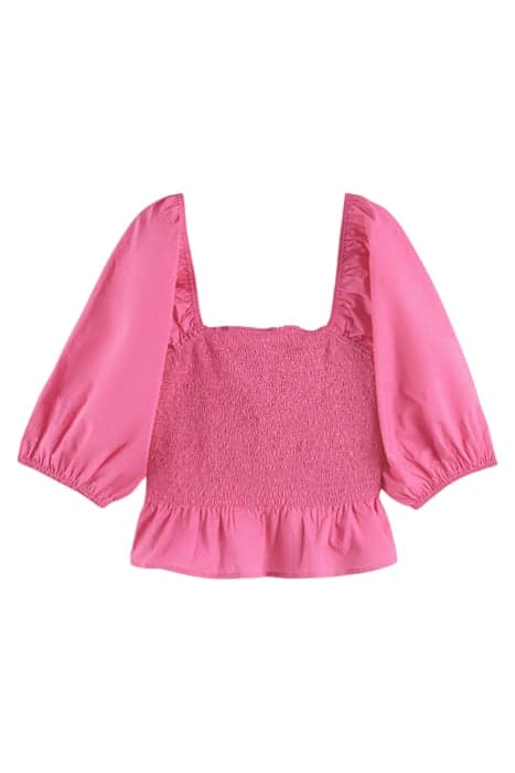 COTTON IN CONVERSION SMOCKED PUFF SLEEVE TOP PINK PUNCH by Scotch & Soda