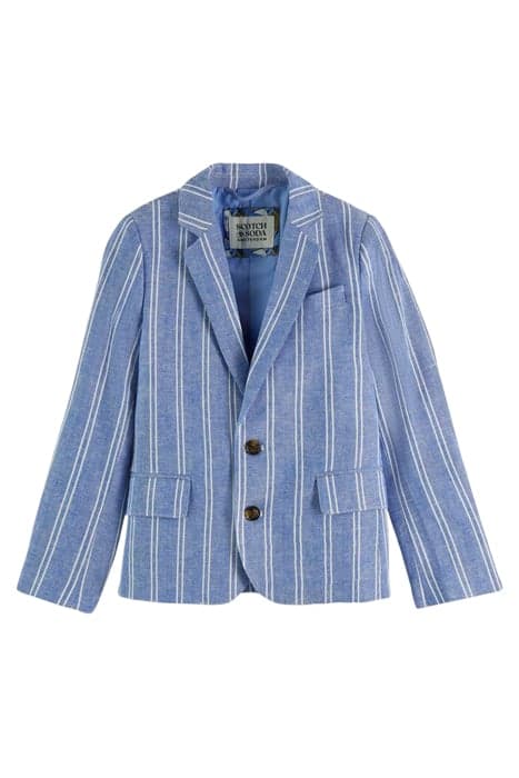 STRIPED COTTON LINEN DRESSED BLAZER BLUE STRIPE by Scotch & Soda