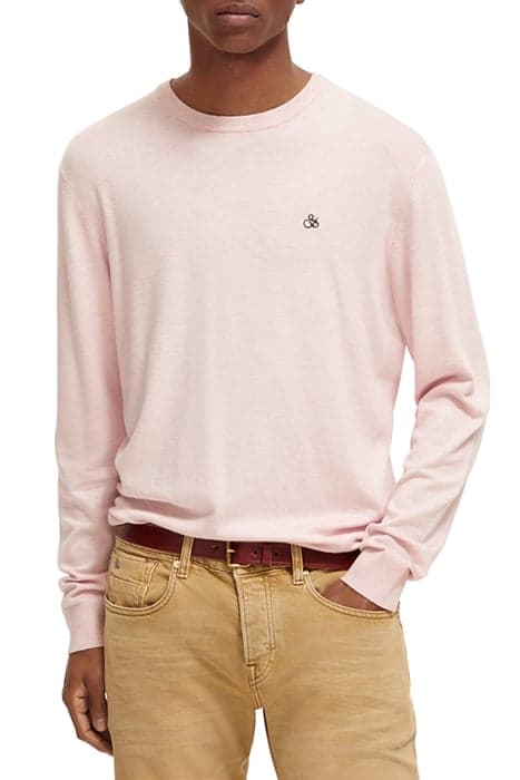 ESSENTIALS ECOVERO VISCOSE-NYLON CREWNECK PULLOVER PINK CLOU by Scotch & Soda