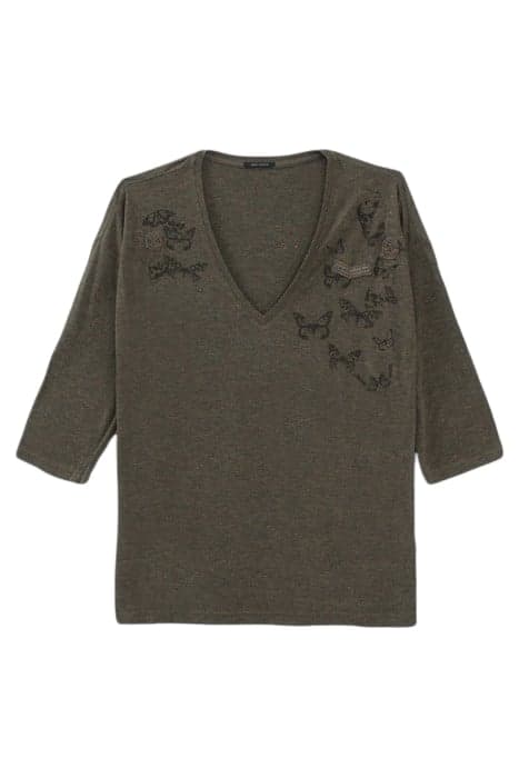 KHAKI LONG-SLEEVE T-SHIRT WITH BUTTERFLY IMAGES by IKKS