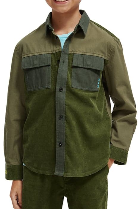 CORDUROY MIXED QUALITY LONG SLEEVE SHIRT MILITARY by Scotch & Soda