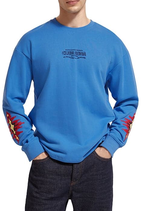 RELAXED FIT SWEATSHIRT IN ORGANIC COTTON RHYTHM BLUE by Scotch & Soda