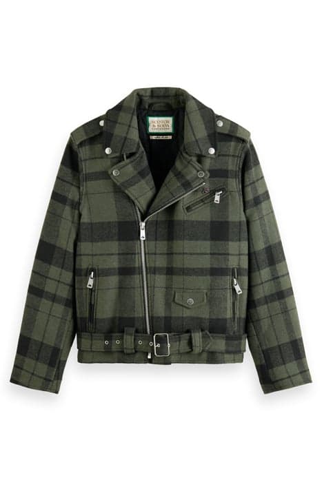 CHECK BIKER JACKET ARMY CHECK by Scotch & Soda