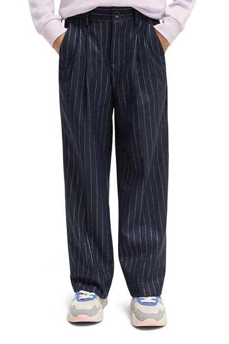 PLEATED PINSTRIPE BOYFRIEND PANTS NIGHT PINSTRIPE by Scotch & Soda