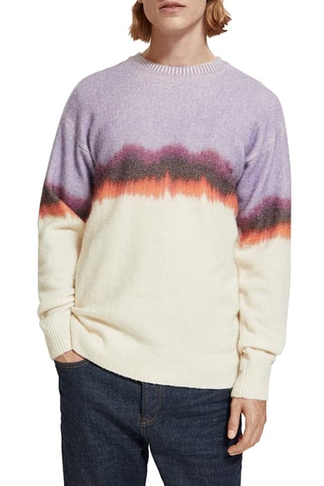 DROPPED SHOULDER FIT FUZZY COLOUR BLOCK PULL PURPLE OFFWHITE by Scotch & Soda