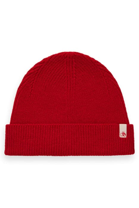 WOOL-ALPACA BLEND RIB KNIT BEANIE RUBY by Scotch & Soda