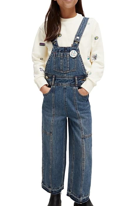 WASHED WIDE LEG DENIM DUNGAREE INDIGO by Scotch & Soda