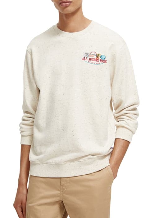 EMBROIDERED NEPS SWEATSHIRT OFF WHITE by Scotch & Soda