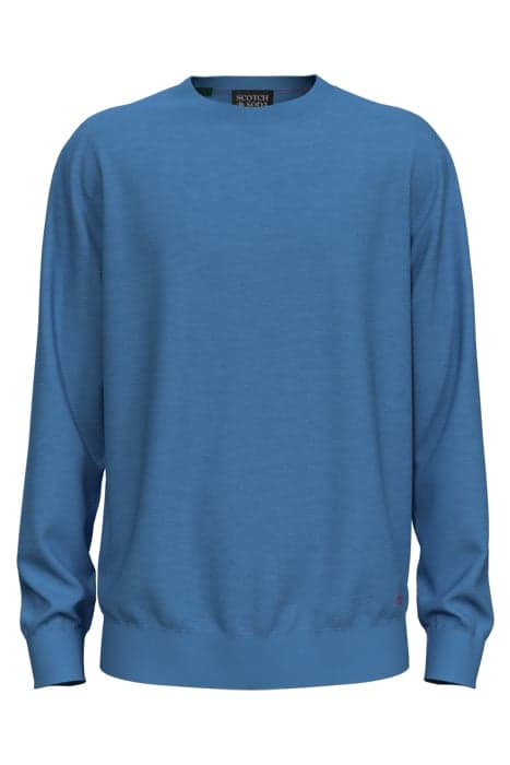 REGULAR FIT CREW NECK PULLOVER IN MERINO WOOL RHYTHM BLUE ME by Scotch & Soda