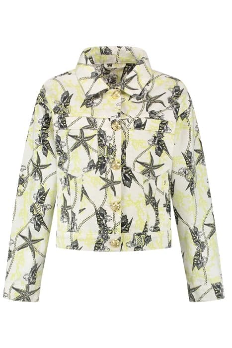 CHELSEA PRINTED JACKET STAR WHITE/LIME YELLOW by NIKKIE