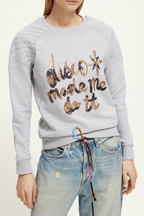 COTTON IN CONVERSION SEQUIN DETAIL QUILTED RAGLAN SWEATSHIRT by Scotch & Soda