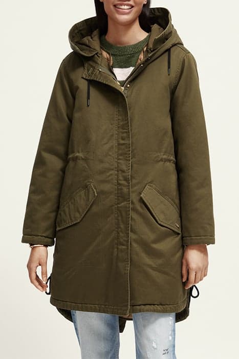 PARKA WITH DETACHABLE INNER GILET MILITARY by Scotch & Soda