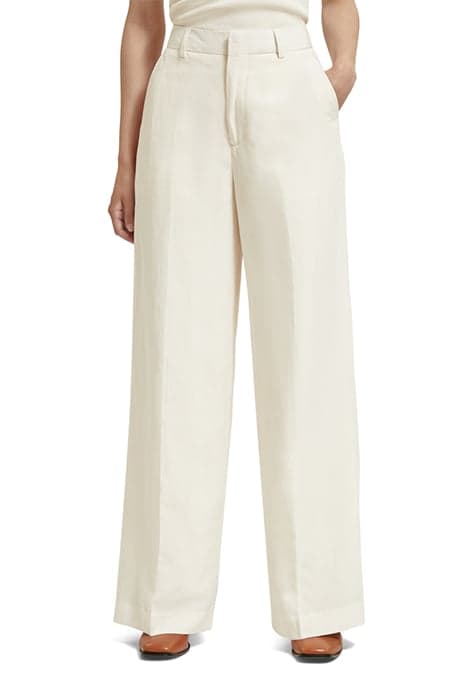 HANA - TAILORED HIGH RISE WIDE LEG PANTS ECRU by Scotch & Soda