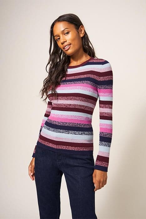 SKINNY RIB JUMPER PURPLE MULTI by White Stuff