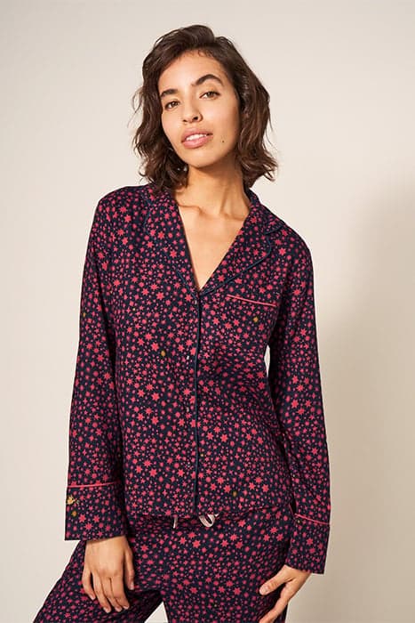 NINA ORGANIC PJ SHIRT NAVY MULTI by White Stuff