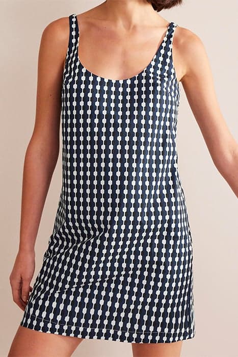 SCOOP NECK SHIFT DRESS NAVY, GEO AZURE by Boden