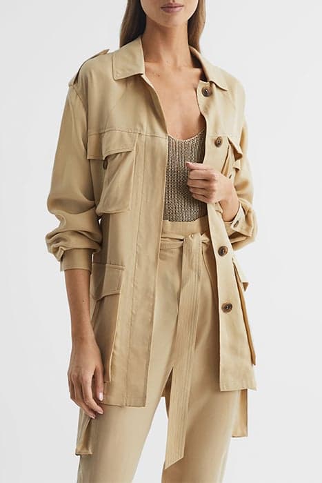 JOANIE-CUPRO UTILITY JACK NEUTRAL by Reiss