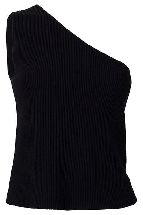 PARKER ONE SHOULDER KNIT TOP BLACK by Forever New