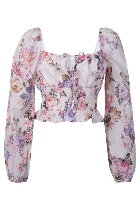 MARINA SHIRRED JOSEPHINE BLOUSE VIENNA FLORAL by Forever New