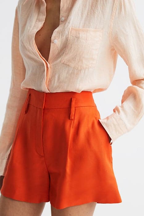 HOLLIE-PLEAT FRONT LINEN ORANGE by Reiss