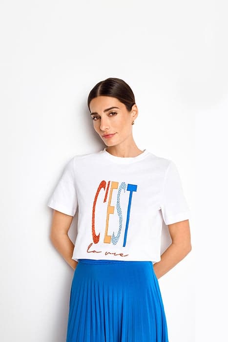 ELEGANT FIT T-SHIRT PRINT ORGANIC WHITE by Rich & Royal